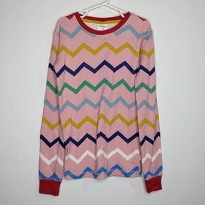 ✨3/$15 Mini Boden pink colorful chevron pajama top 11